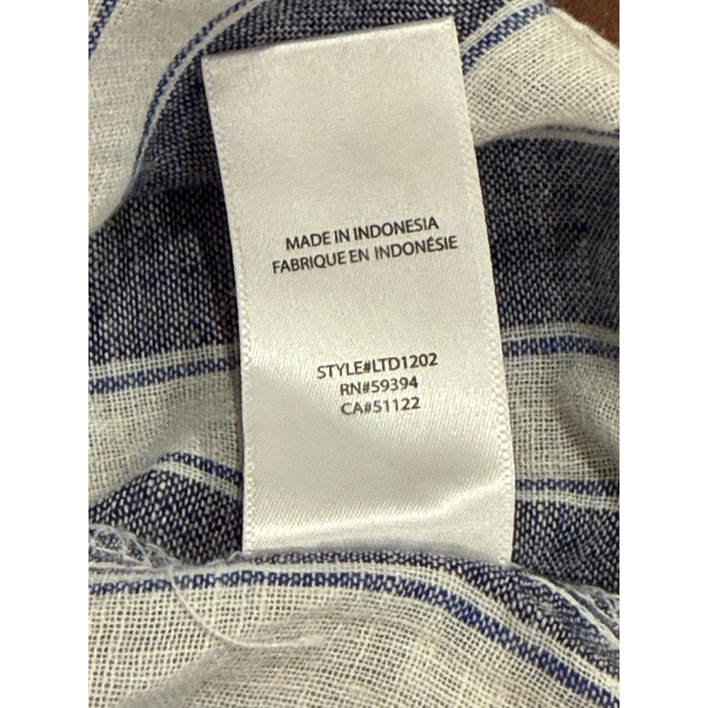 NWT Beach Lunch Lounge Linen/Cotton Sleeveless Tunic Dress Blue White Stripes XL - Picture 7 of 15